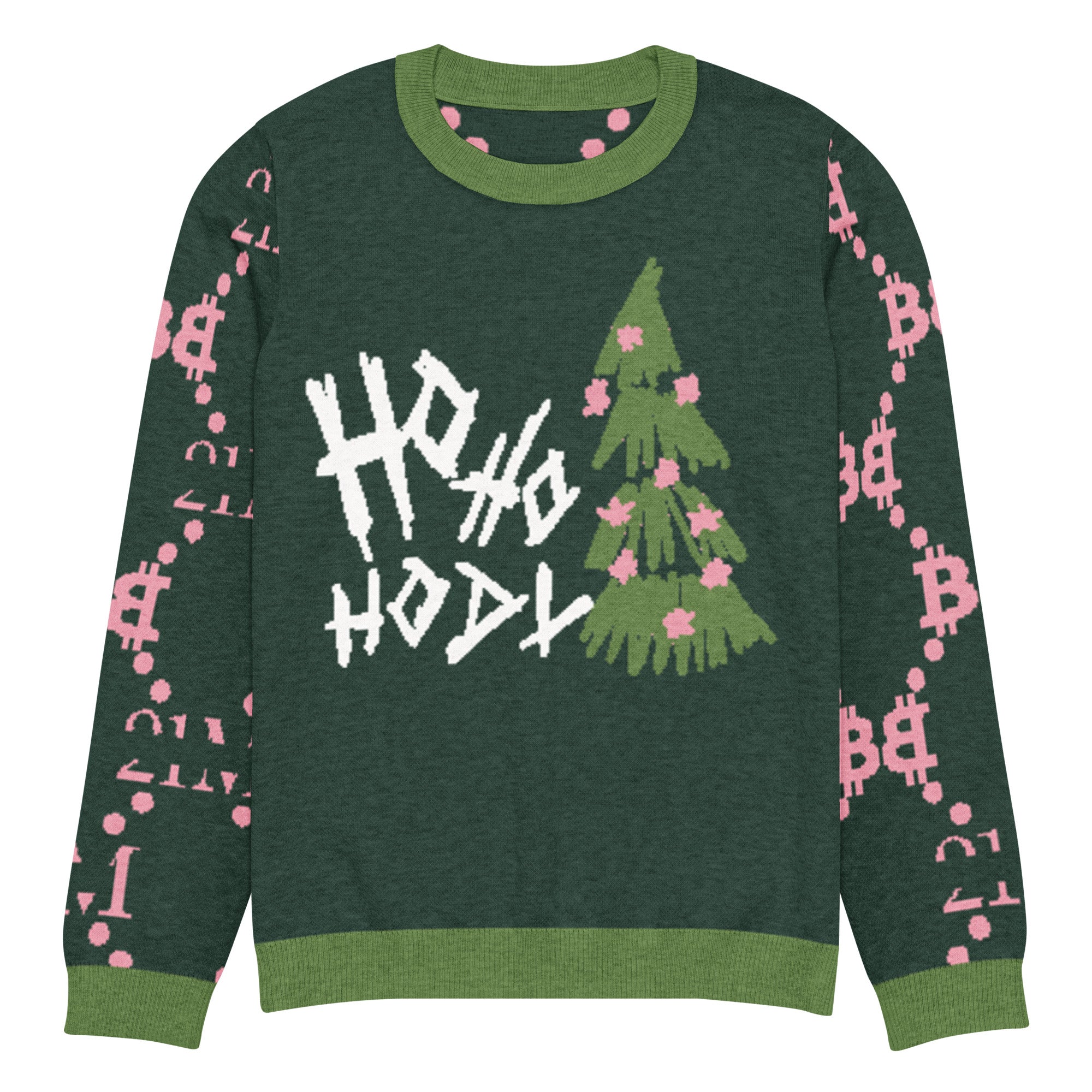 Ho Ho HODL Bitcoin Ugly Christmas Sweater 2025 – Unisex Knitted Crypto Xmas  Jumper (Pink or Red) – 21Million Fashion