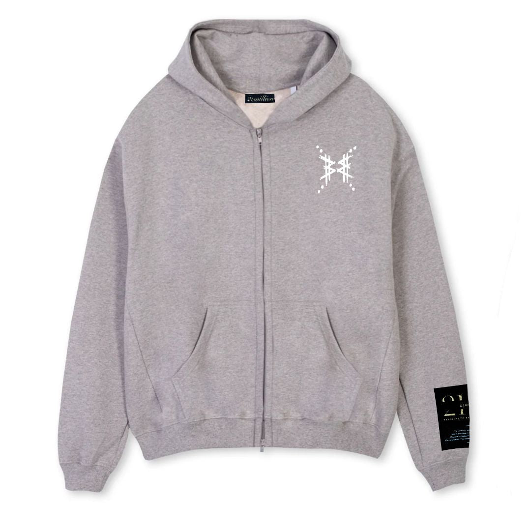 Rebel Zipped oversized hoodie