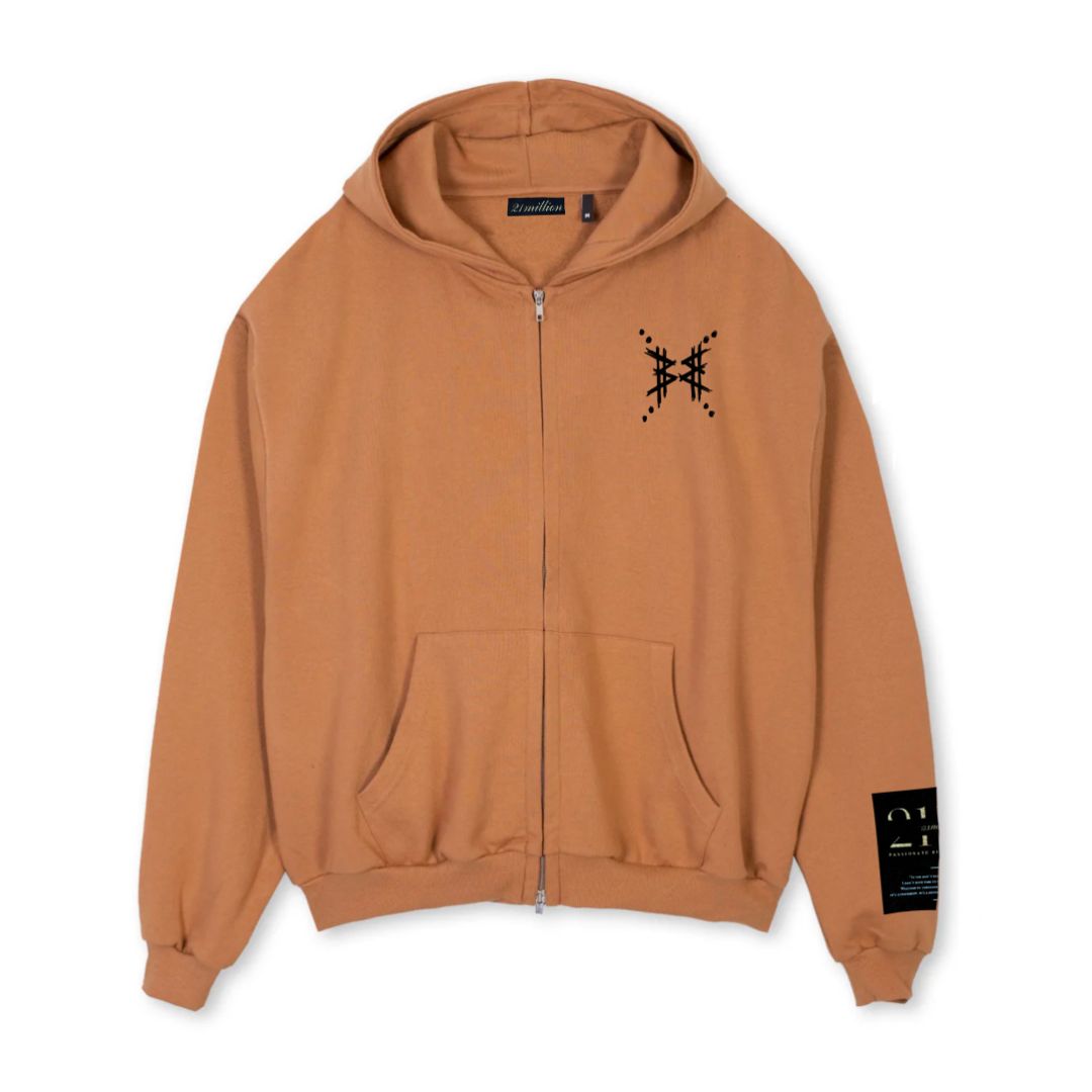 Rebel Zipped oversized hoodie