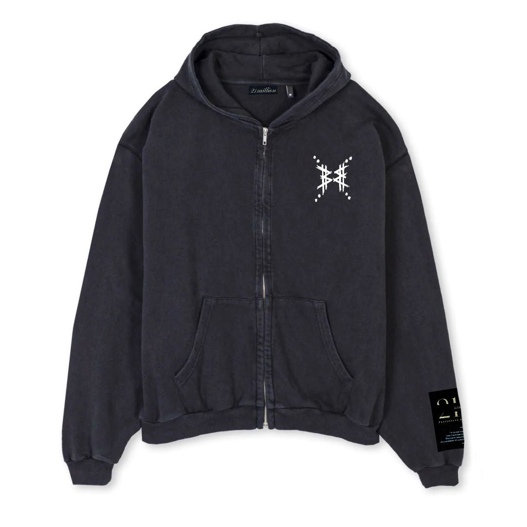 Rebel Zipped oversized zipped hoodie