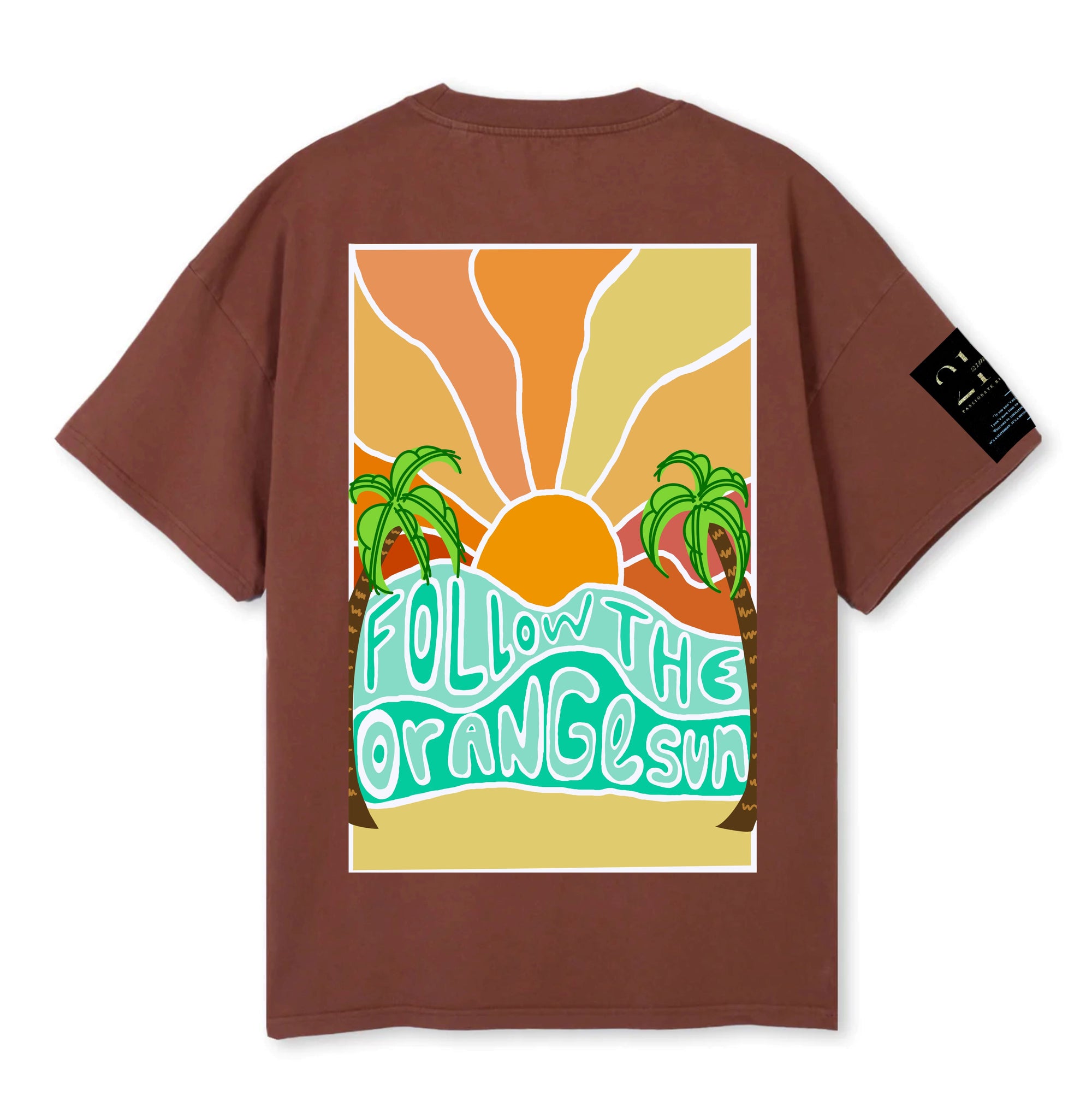 Oversized Tee Orange Sun